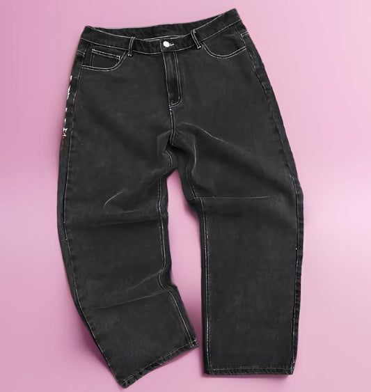 Dragon Embroidered Jeans – Streetwear Statement
