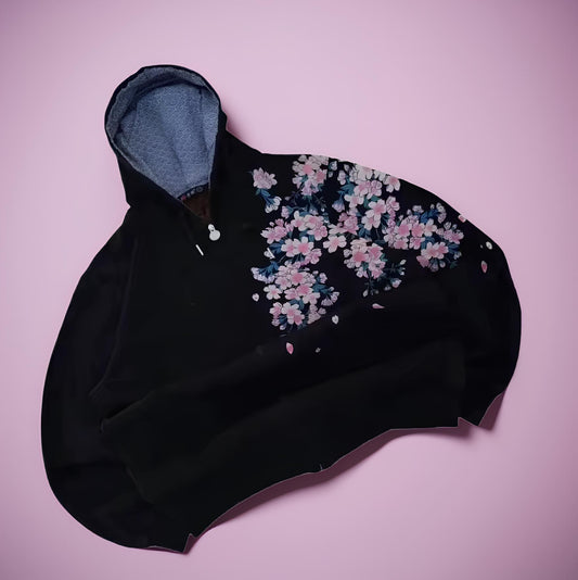 Sakura Print Hoodie – Japanese Streetwear Edition