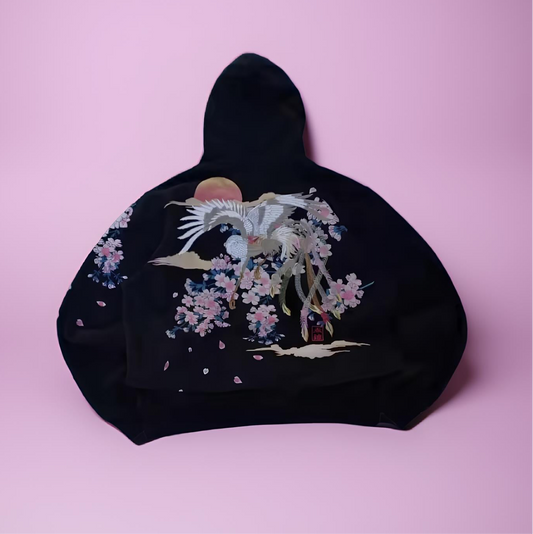 Sakura Print Hoodie – Japanese Streetwear Edition