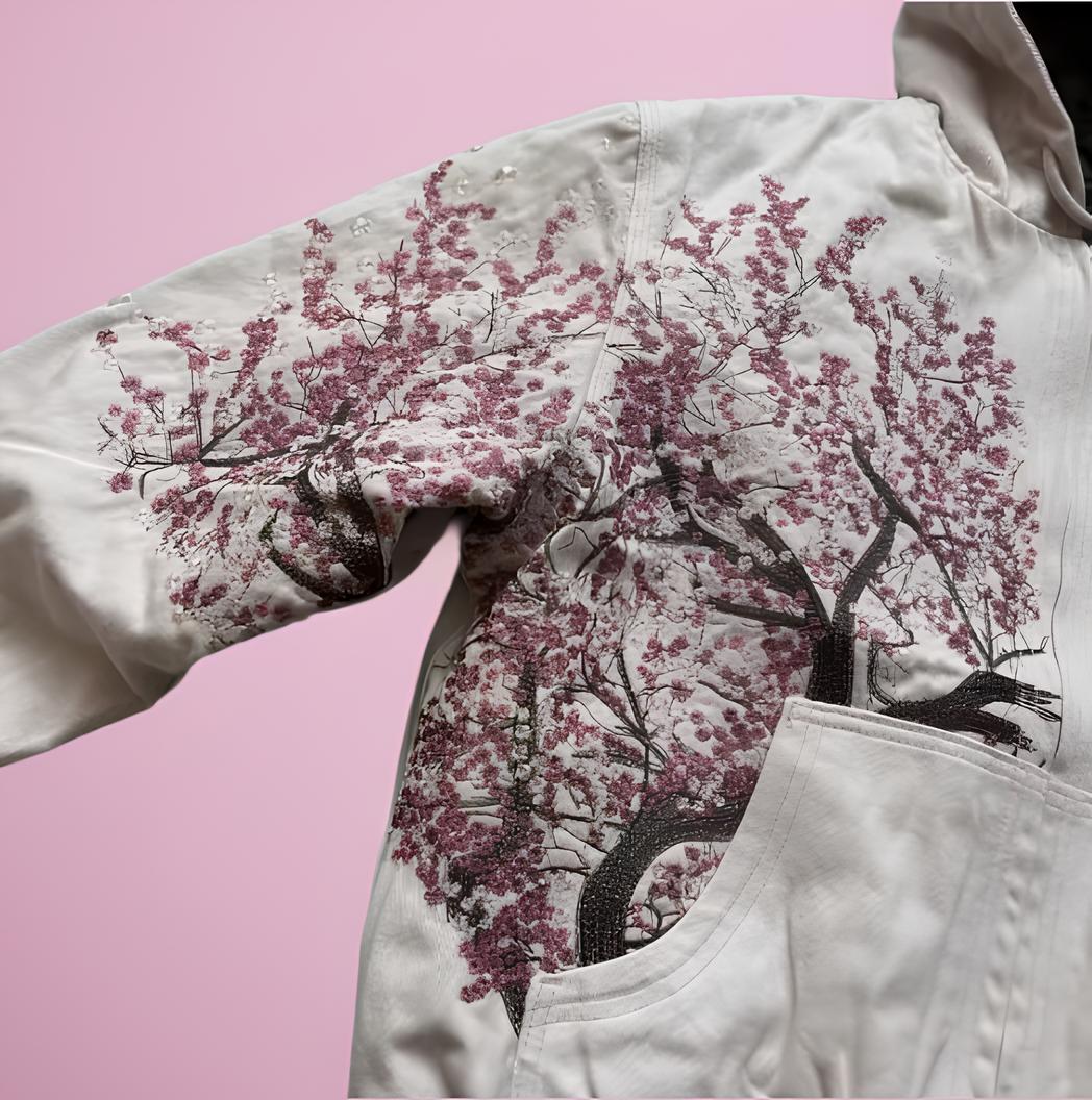Cherry Blossom Denim Jacket – Artistic Street Style
